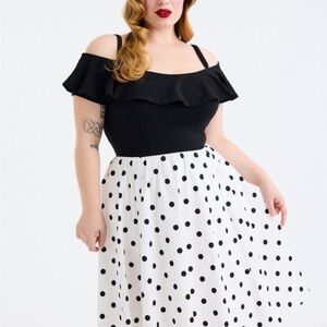 torrid Black & White Polka Dot Circle Skirt